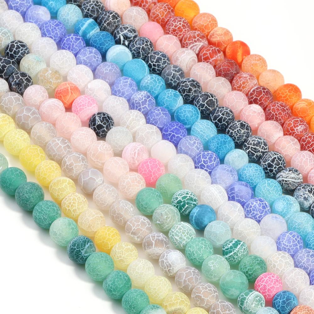 Natural Weathered Agate Stone Beads 6/8/10mm Color Loose Beads Spaced Beads for Jewelry Making Accessories DIY Bracelet Necklace