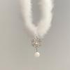 Elegante Hochzeitskette Elegante Halskette Stilvolle Choker-Halskette Schneeflocken-Anhänger-Halskette Plüschmaterial für Damen