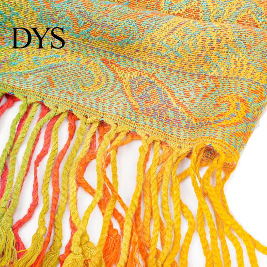 Großer Wickelschal Schal Imitation Wolle Schal Regenbogenfarbe Kunstdruck Traditionell mit Quasten Damen Poncho Decke Übergröße
