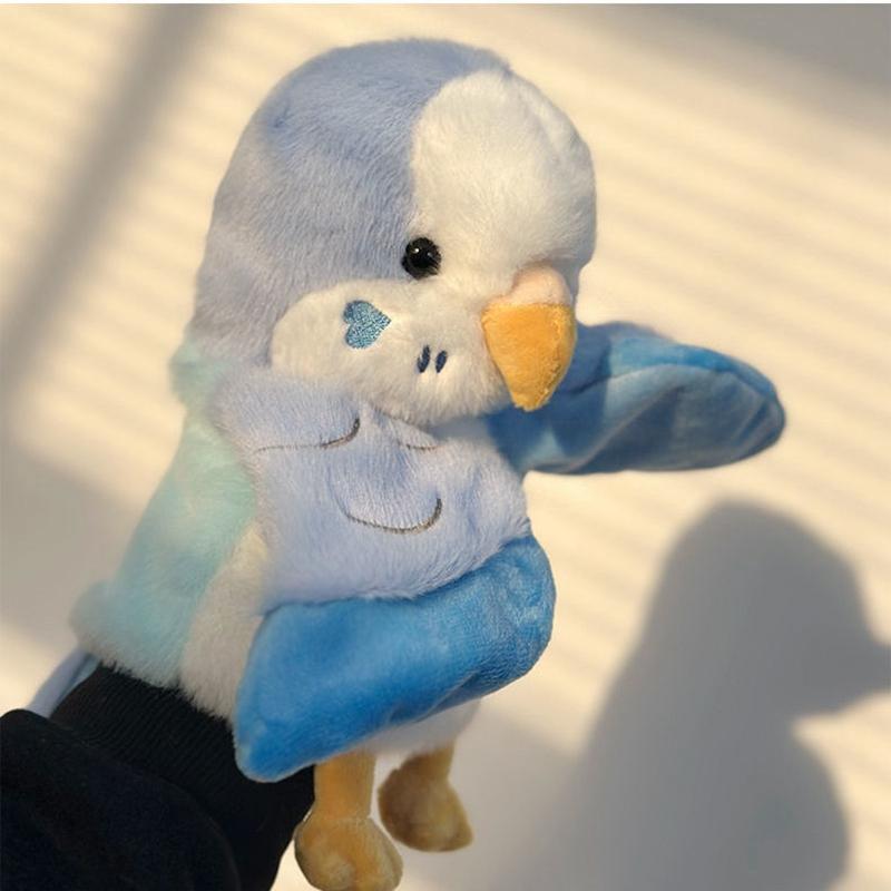 20CM Cute Parrot Hand Puppet Toy Ventriloquism Performance Little Bird Enlightenment Children's Watch Learning Performance Doll
