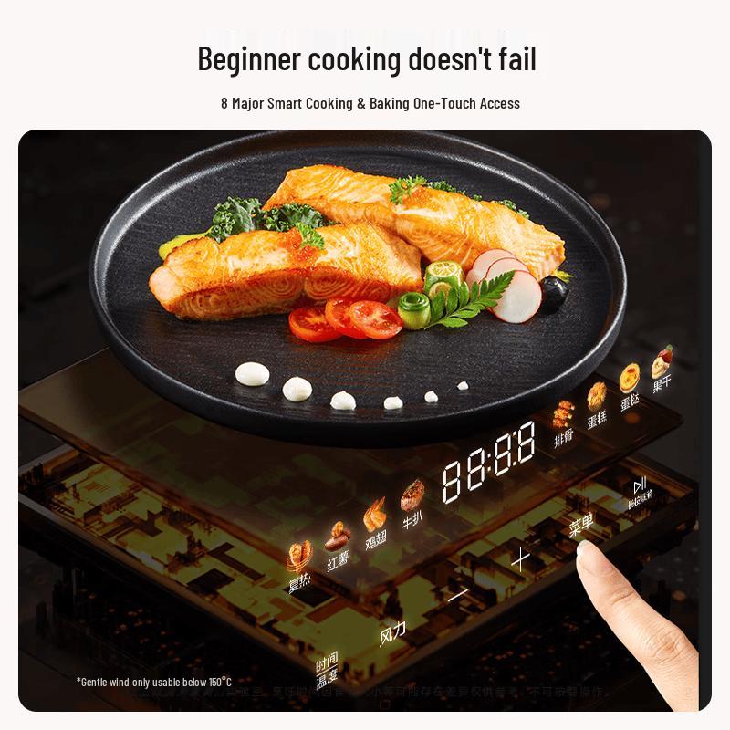 Midea 5L Visible Steam Air Fryer with Smart Recipes CN plug (adapter included)