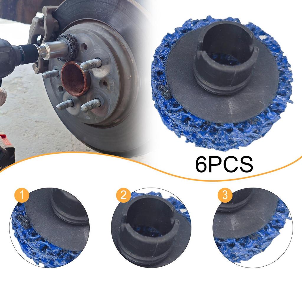 6Pcs Brake Hub Cleaning Discs Multiuse Sanding Pads Rust Removal Wheel Hub Tool for Automobile Drum Truck Rotor Trailer