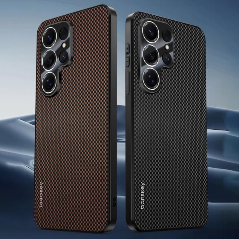 Luxury Solid Color Matte Kevlar Carbon Fiber Heat Dissipation Phone Case For Samsung S25 Ultra S23 S24 Ultra Plus Bumper Cover