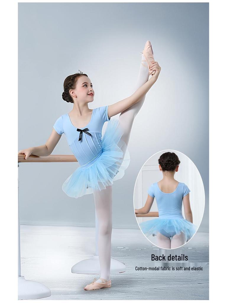Girls' Red Ballet Shoes & Leotard Set with Tulle Skirt & Snap Crotch - Children's Dance Costume 61163
