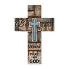 Vintage Wooden Cross Wall Hanging - Rustic Religious Art Decor For Easter, Handcrafted Farmhouse Or Church Home Decoration