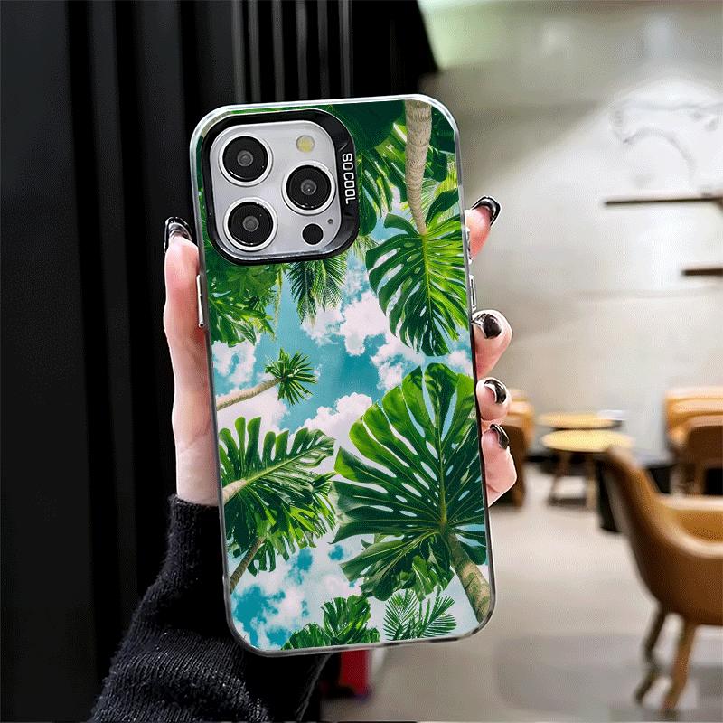 Summer Plants Green Leaf Soft Phone Case for iPhone 15 16 17 Pro Max 17Air 16E 14 Plus 13 12 Mini Shockproof Cover Back Shell