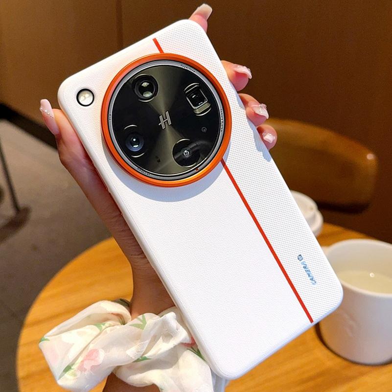 Custodia Protettiva Rialzata con Lente Rossa in Ecopelle Colorata per Fotocamera OPPO Find X8 Ultra X8s find X8 Pro