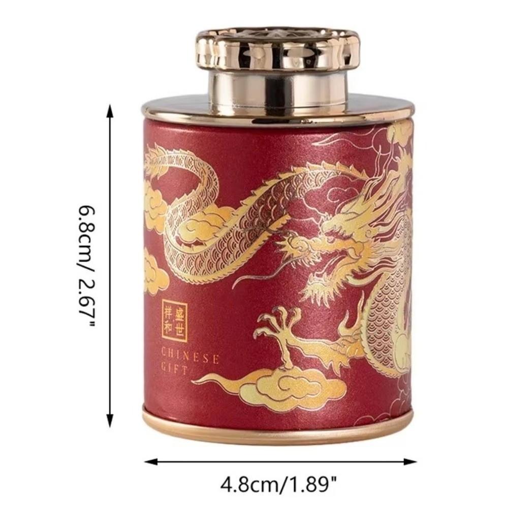 Portable Sealed Tea Canister Travel Dragon Print Empty Can Chinese Style Cardboard Home Packaging Box Tea Storage Canisters