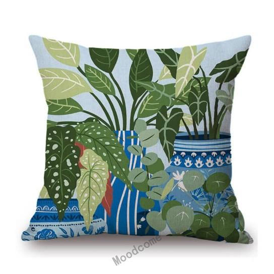 Botanical Tropical Plant Leaf Modern Art Cactus Home Decoration Sofa Throw Pillow Case Cotton Linen Chair Cushion Cover Case