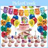 Theme Balloon Numberblocks Pull Flag Set Birthday Party Supplies Decorations