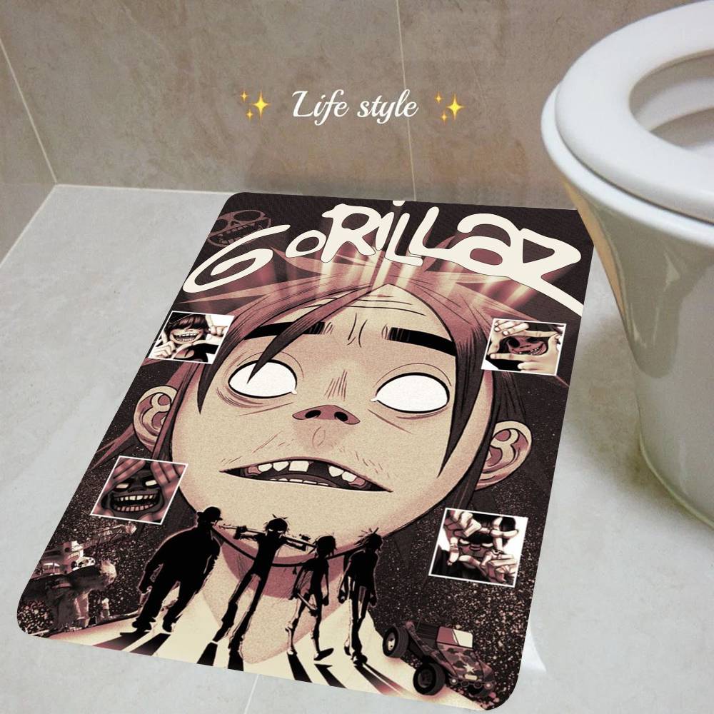 Virtual Anime Rock Band Gorillaz  Floor Mat Rectangle Anti-slip Home Soft Badmat Front Door Indoor Outdoor Mat Hotel Decor Mat 40cm x 60cm