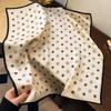 70x70cm Lightweight Cotton Silk Square Scarf With Boho Floral Print Breathable Neck Wrap Women