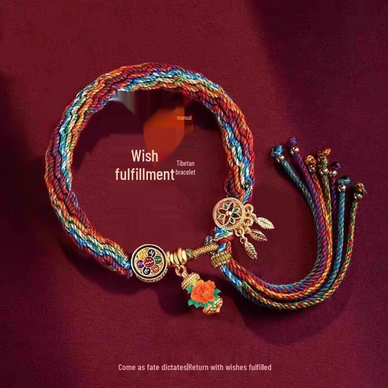 Tibetan Zodiac Guardian Bracelet: Handmade Woven Buddha Hand Rope for Women