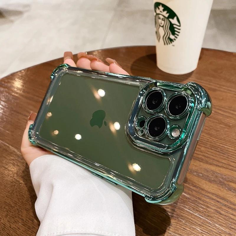 Luxury Electroplate Transparent Phone Case For For Iphone 15 14 13 12 11 16 Pro Max Plus X Xs XR Max Bumper Shockproof Clear Cover
