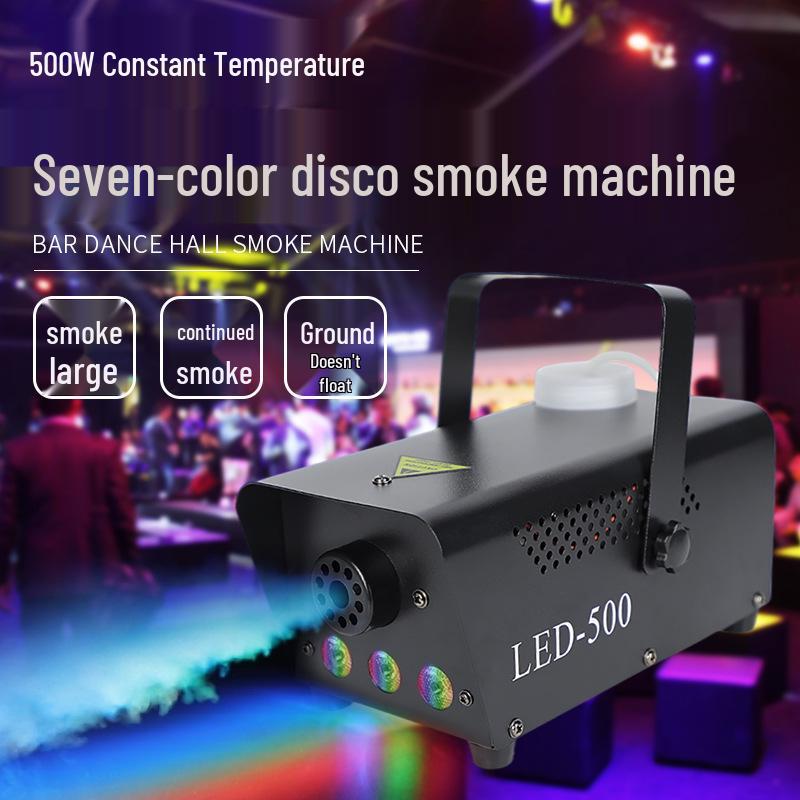 

500 Вт Светодиодная цветная машина для тумана и снега с подсветкой для сцены KTV Mini Smoke Machine 110V
