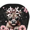 Car Headrest Covers 2Pcs Cute Calf with Pink Flowers, Breathable Auto Decoration for Girls Seat Protectors, Stretchy Universal Interior Accessories