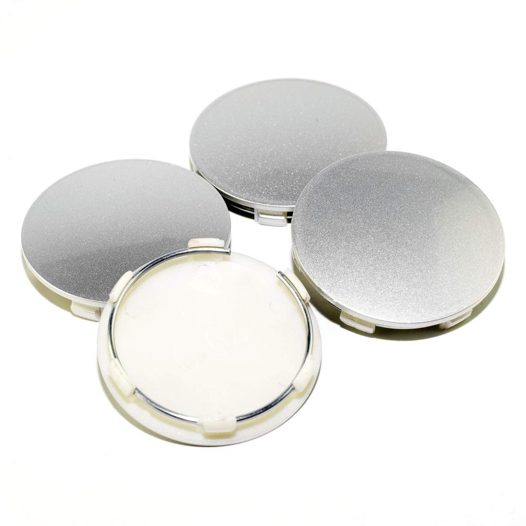 Silver Wheel Center Caps, 62mm and 58mm, Set of 4
