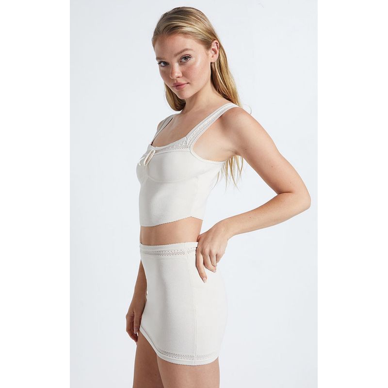Los Angeles La * Hearts Summer Sexy Silm Knitting Deep V Vest Skirt