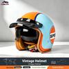 High-Quality Retro Motorcycle Half Helmet with Built-In Goggles for Men and Women