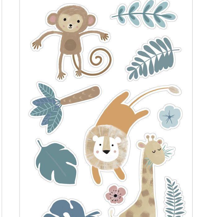 3 plaquettes de stickers safari
