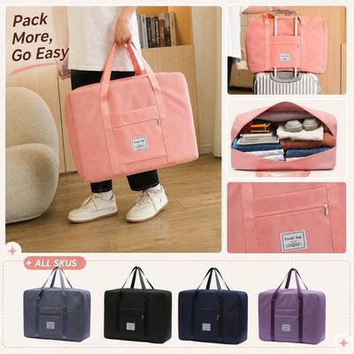 Oxford Fabric Large Capacity Zipper Storage Bag Portable Handheld Travel Organizer with Front Pocket and Double Handles for Easy Carrying