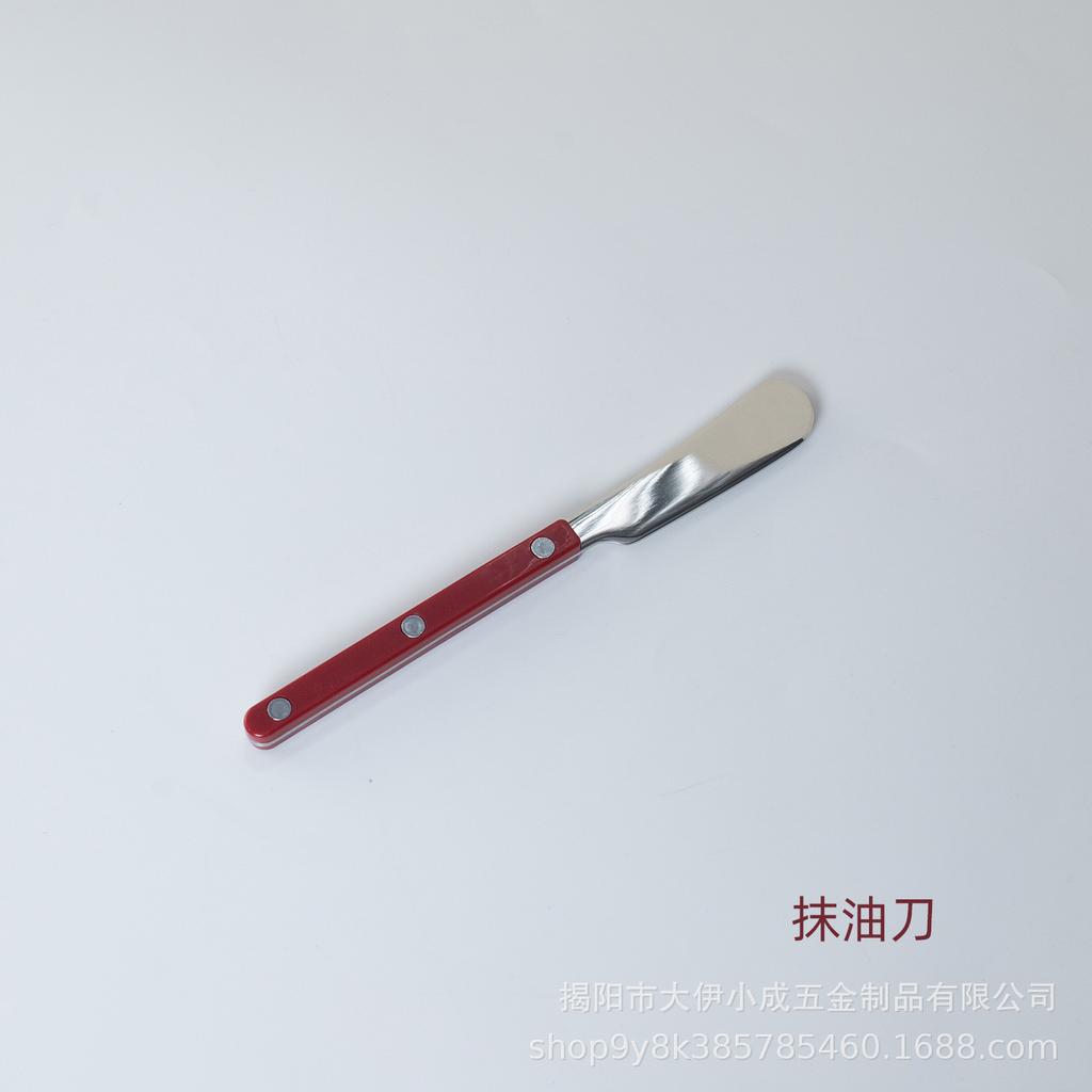 304 Edelstahl Western Restaurant Geschirrset Haushalt Klemgriff Messer Gabel Löffelgriff Marmor Buttermesser Dessertlöffel