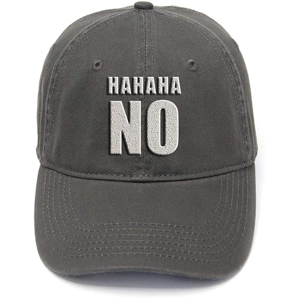 

Lyprerazy Hahaha No Funny Washed Cotton Adjustable Unisex Women Unisex Hip Hop Cool Flock Printing Baseball Cap