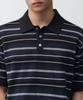 MUSINSA STANDARD Multi-Stripe Collared Short Sleeve Knit [Black]
