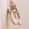 French rhinestone Mary Jane thick heel shoes women 2025 new temperament lady one-word buckle with thick heel with skirt single shoes
