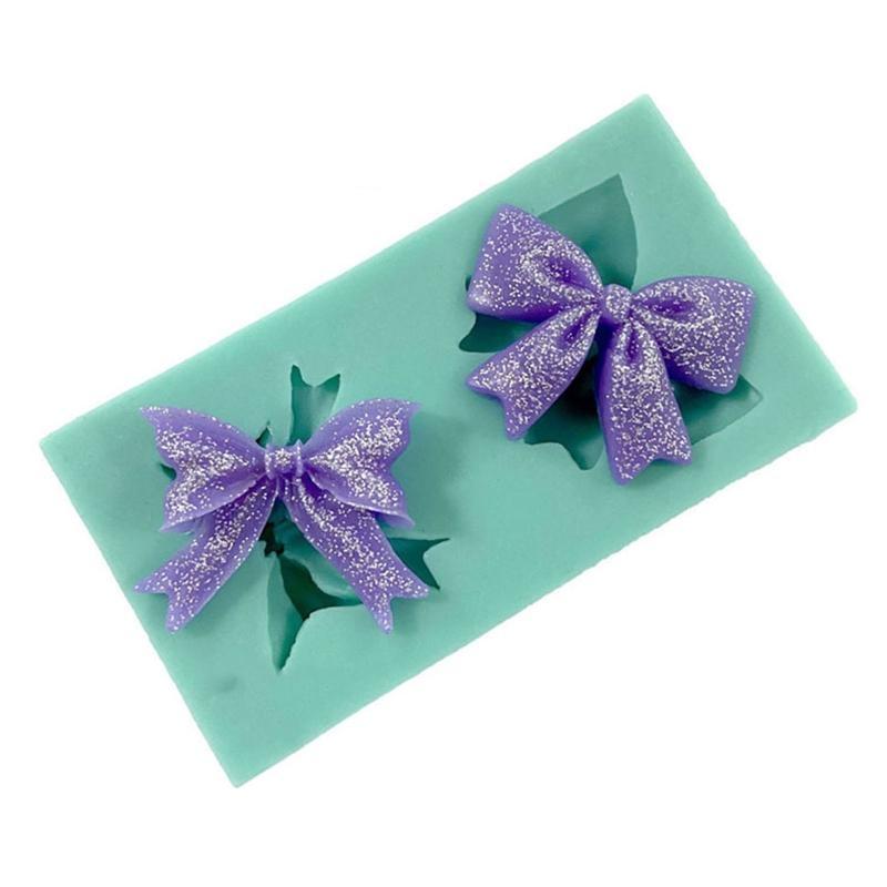 Mini Love Heart Bow Silicone Mold Handmade Soap Making Mould for DIY Baking Fondant Chocolate Wedding Cake