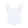French Retro Fungus Rimmed One-shoulder T-shirt Women Irregular Slim Waist Short Off-shoulder Plaid Top