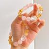 High Quality Natural White Crystal Citrine Horse Powder Crystal Contrasting Color Bracelet Bracelet.