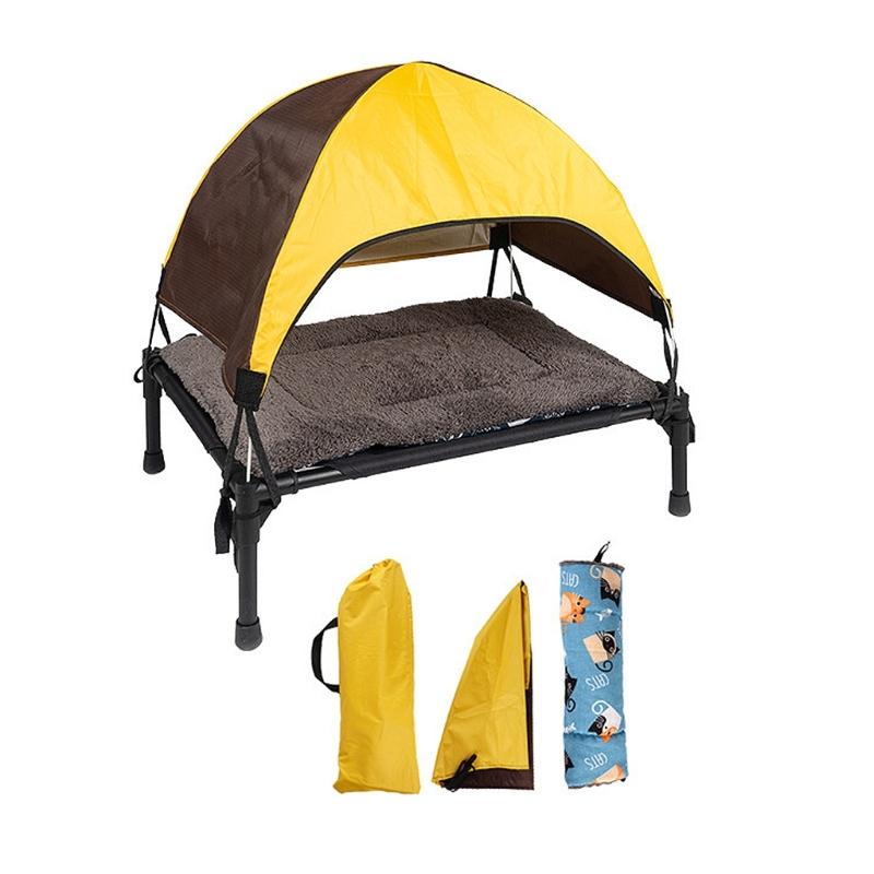 Outdoor Camping Dog Tent,Elevated-Dog Bed with Removable Canopy-Portable Cooling Raised Pet Cot Bed for Dogs and Cats