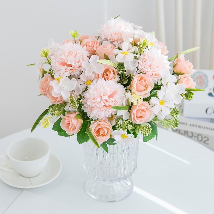 Artificial Flowers Silk Roses Wedding Wreath Home Room Festival Decoratio Vase Bridal Bouquet Outdoor Yard Garden Arch DIY Gifts