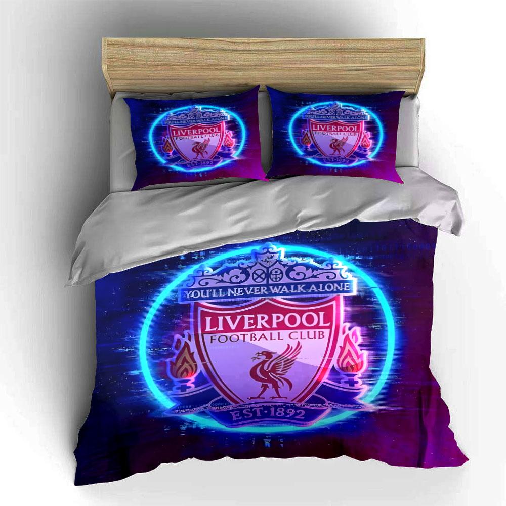Embleem van Liverpool Football Club. Beddengoedsets Dekbedovertreksets Dekbedovertrekken Kussenslopen(1*Dekbedovertrek 2*Kussenslopen zonder dekbedvulling)