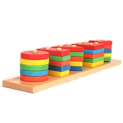 Woodpia 5-step Shape Stacking, 1 Set, Korean Baby Products