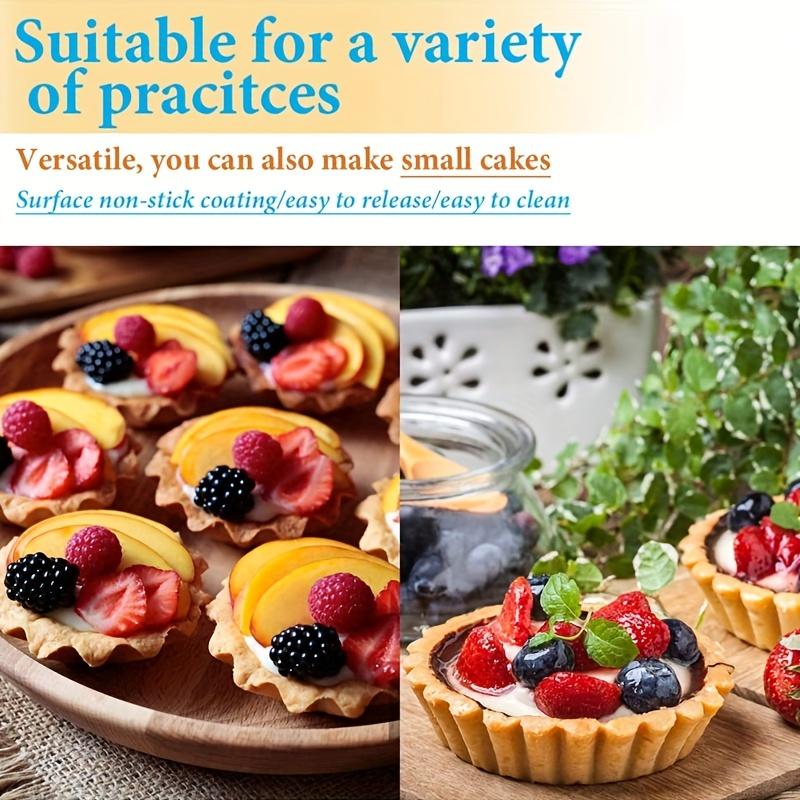 10pcs, Stainless Steel Egg Tart Molds (3.8''), Large Tart Molds, Pie Molds, Non-Stick Cake Baking Pans, Baking Tools,, Home Kitchen Items