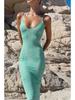 European & American Sexy Print Bodycon Spaghetti Strap Vacation Dress