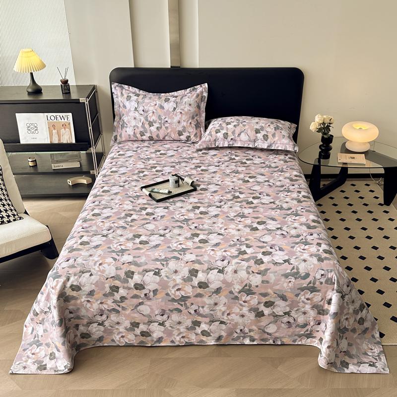 Vintage Style Floral Pattern 100% Cotton Bed Sheet Set Dark Color Flowers Luxurious Bedspread with Pillowcases Queen Bedding Set