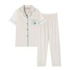 Factory Pajamas Women'S Two-Piece Set Japanese Simple Cardigan Short-Sleeved Trousers Loose Large-Size Loungewear Can Be Worn Outside