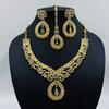 Accessories Exaggerated Retro Necklace Set Female Luxury Crystal Banquet Dress Accessories Collarbone Chain Three-Piece Set