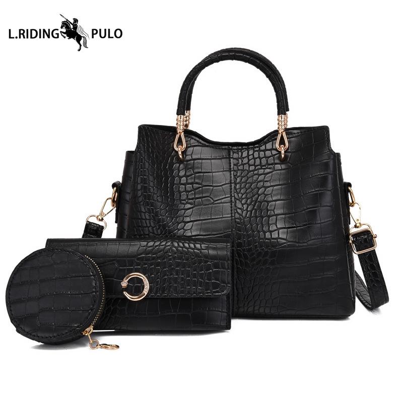 New Crocodile-patterned Women's Handbag, European and American Retro Style, Handbag, Shoulder Bag, Crossbody Bag, High-end Feel