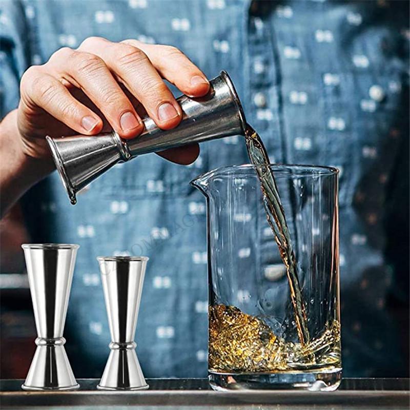 30/60ml Cocktail-Jigger aus Edelstahl, Japanischer doppelter Oz Spirituosen-Messbecher, Bar-Werkzeuge, Küche, Party, Club, Getränkemarkierungen