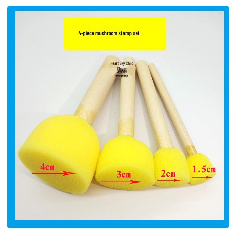 Children s DIY Art Sponge Paintbrush & Roller Stamp Set