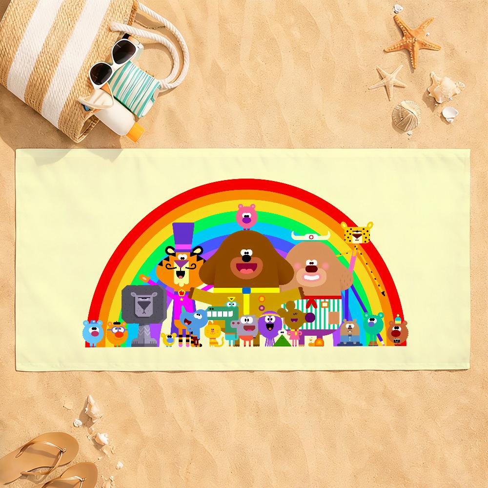 Cartoon Cute H-Hey D-Duggee Towel Quick Dry Absorbent Beach Towel for Sports, Fitness, Swimming and Outdoor Activities