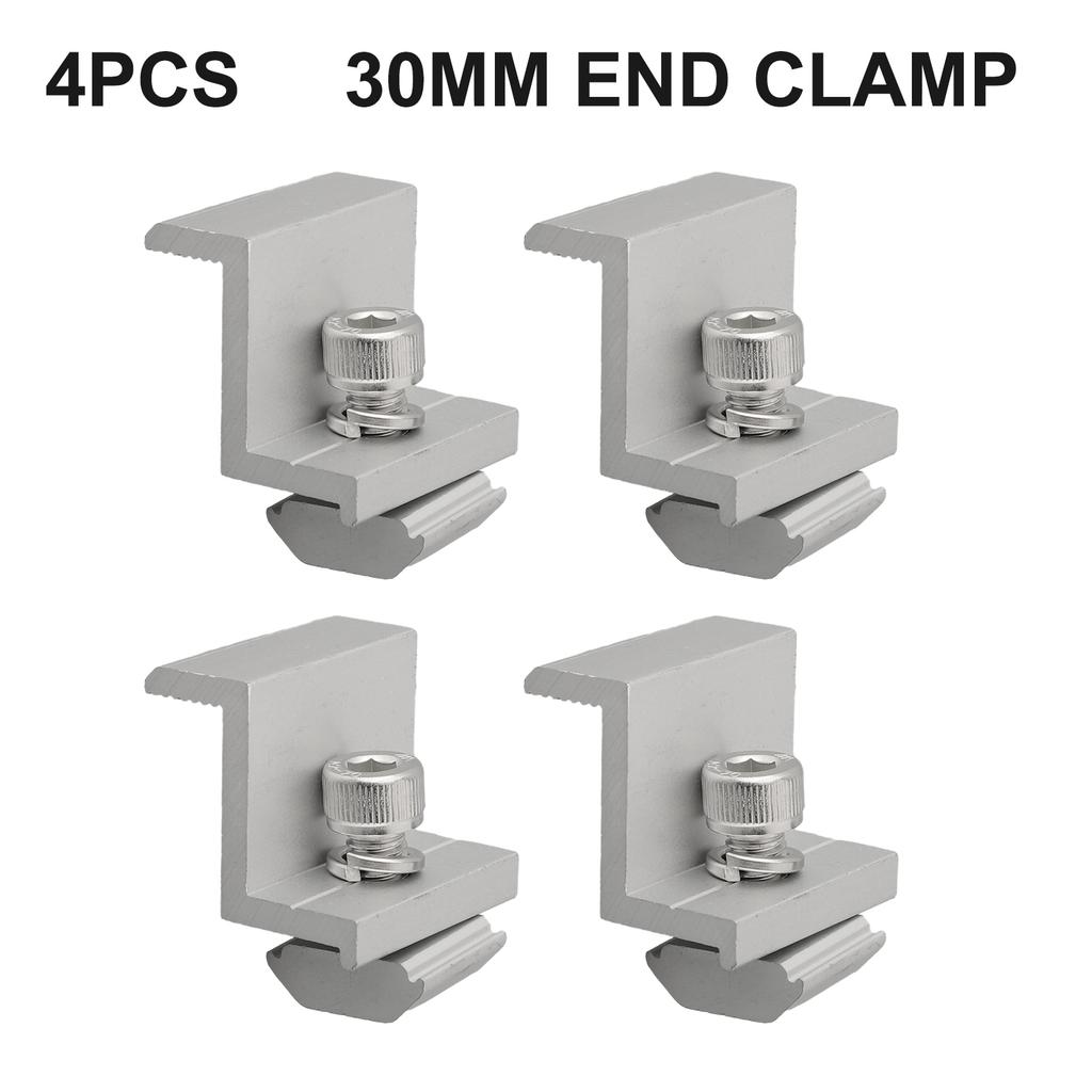 Solar End Clamp Bracket Clamp Mounting Bracket Silver Z Style Aluminum End Home Improvement Solar Support Adjustable