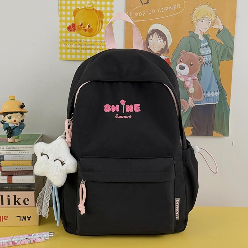 Schoolbag Cute Girl Backpack Large Capacity Middle and High School Student School Bag Women's Light Leisure Travel Fashion Versatile Backpack