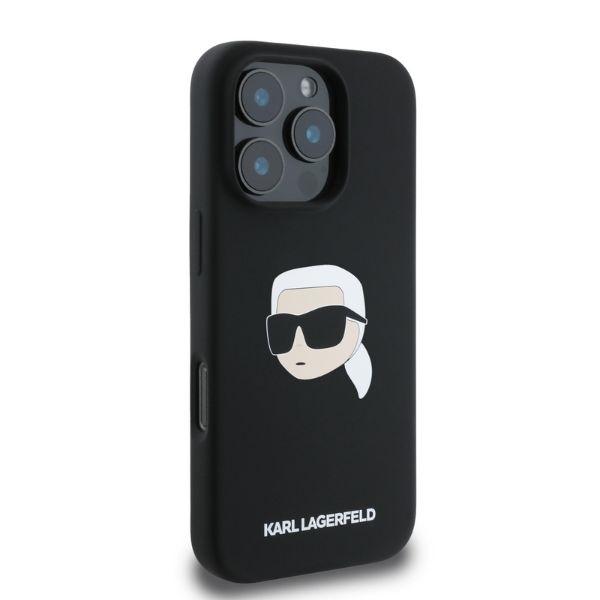 Karl Lagerfeld Klhmp16Xskhpplk Iphone 16 Pro Max 6.9 Czarny/Black Hardcase Silicone Karl Head Print Magsafe
