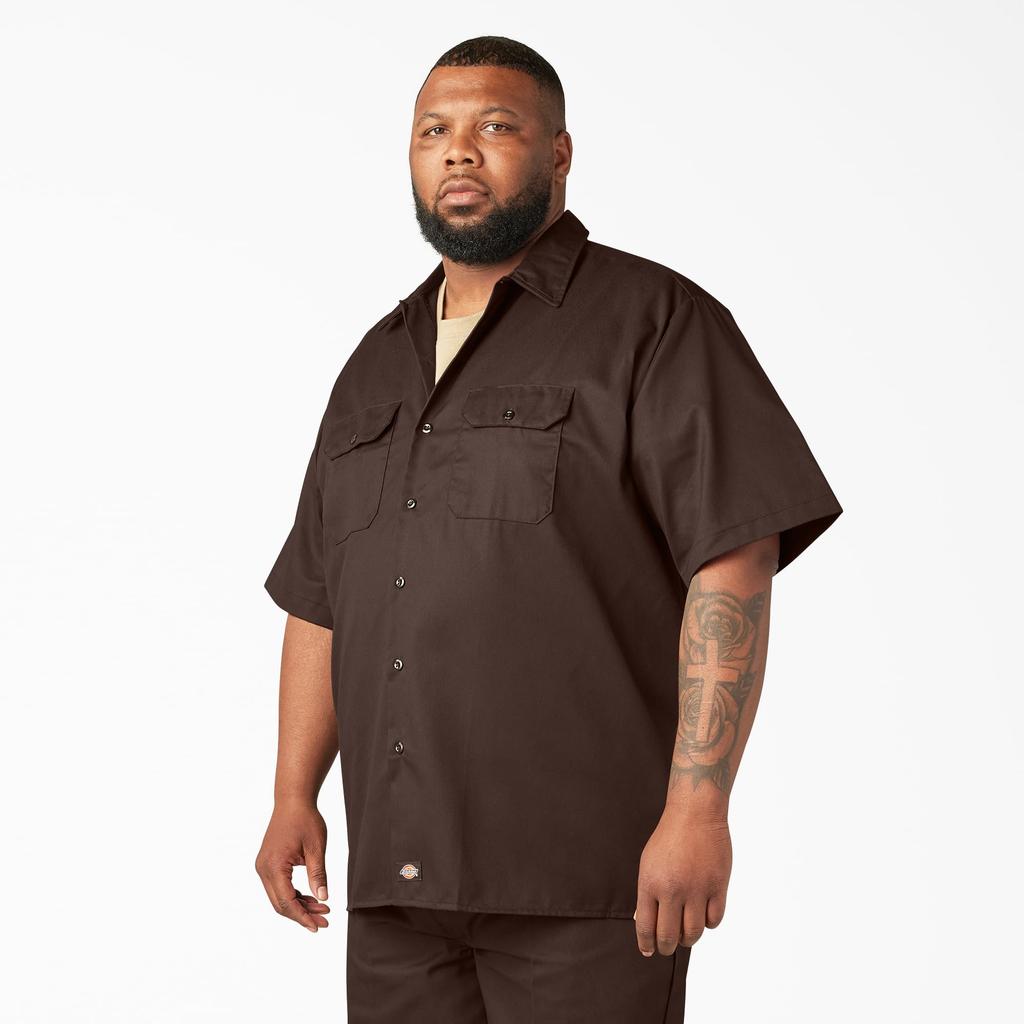 Dickies Work Shirt Short Sleeve Dark Braun 1574 M