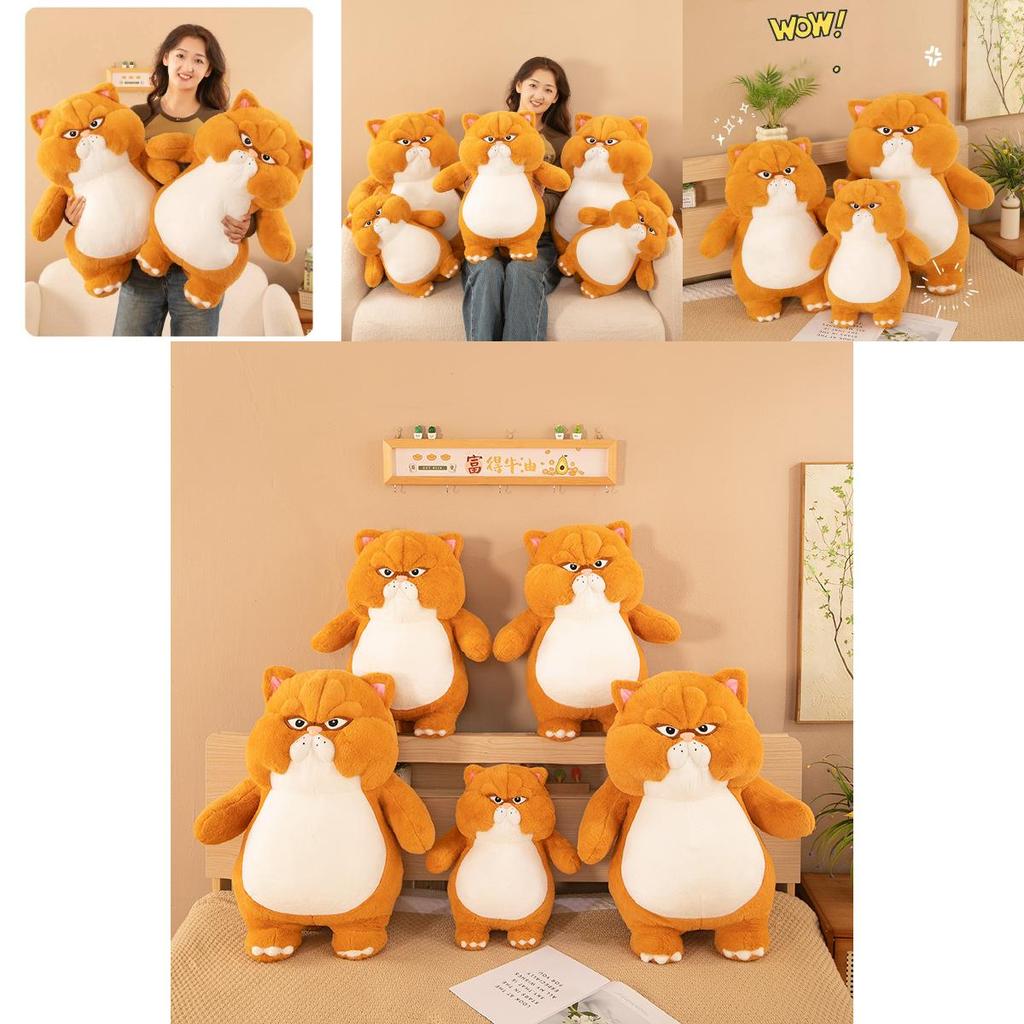 Adorable Plush Angry Fat Cat Stuffed Toy Perfect For Kids Birthday Gifts And Decor